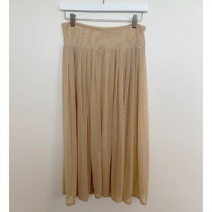 Luz Muerta Pleated Mesh Skirt – Beige